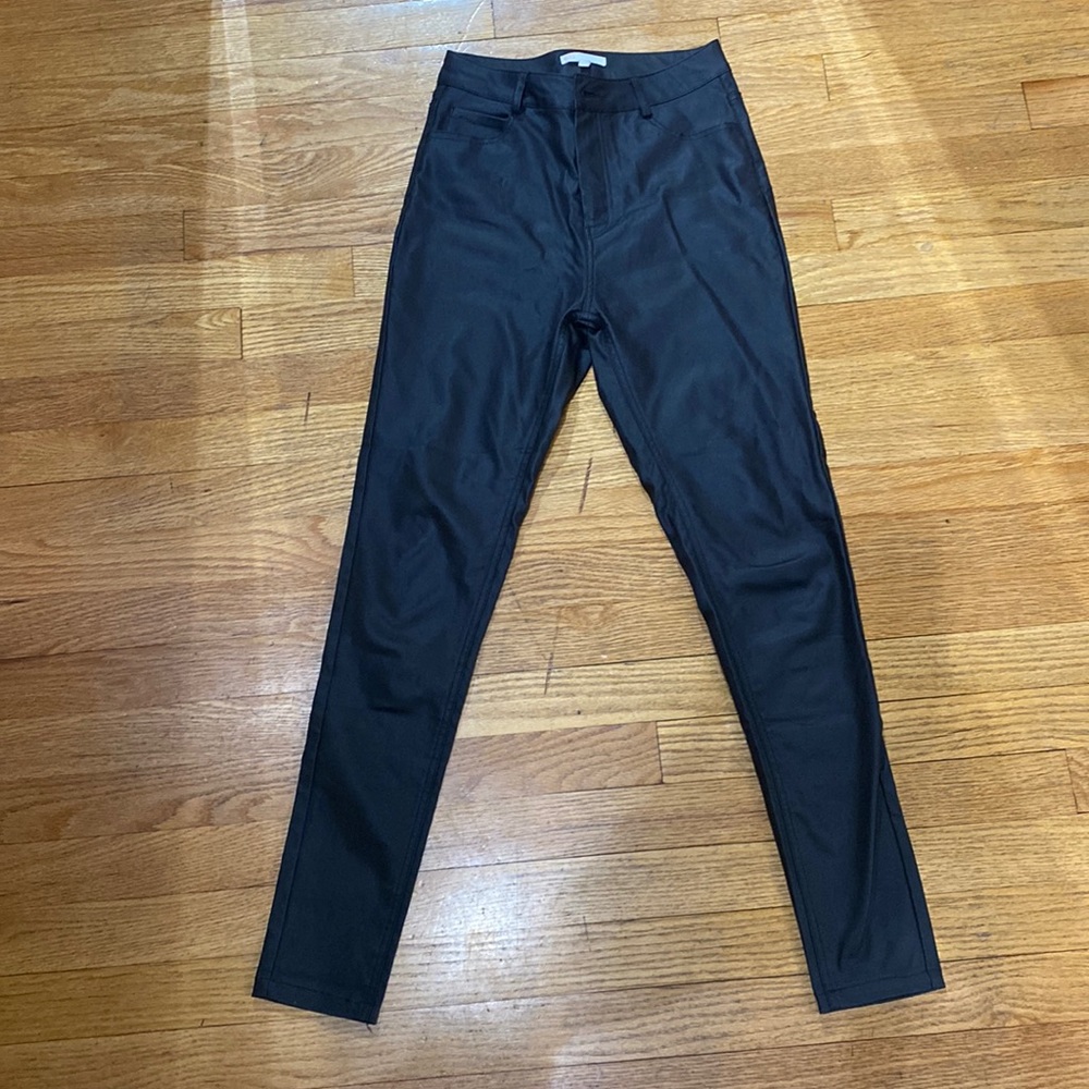 Faux leather pants